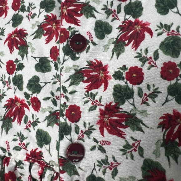 Christmas Poinsettia Dress Short Sleeve Girls Toddler - Picture 5 of 7